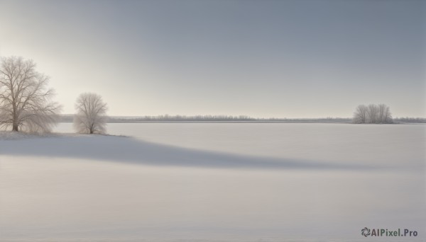 HQ,outdoors,sky,cloud,water,tree,no humans,shadow,ocean,building,scenery,reflection,sunset,horizon,bare tree,river,lake,monochrome,greyscale,beach,nature,fog,shore,grey sky