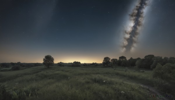 outdoors,sky,cloud,tree,military,no humans,night,grass,fire,ground vehicle,star (sky),nature,night sky,scenery,motor vehicle,forest,smoke,starry sky,sunset,river,landscape