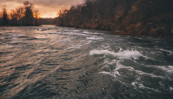 The majestic beauty of a landscape set within a ethereal sunset outdoors
