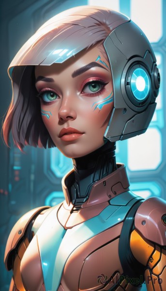 The allure of a cyborg in a majestic dynamic scene