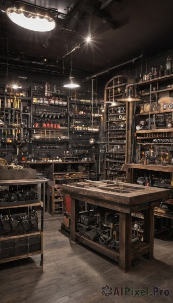 indoors,cup,no humans,chair,table,bottle,scenery,alcohol,drinking glass,wooden floor,light,lamp,wine glass,stool,wine,shelf,wine bottle,ceiling,bar (place),lights,light bulb,counter,ceiling light,chandelier,bar stool,window,stairs,clock,shop,loaded interior