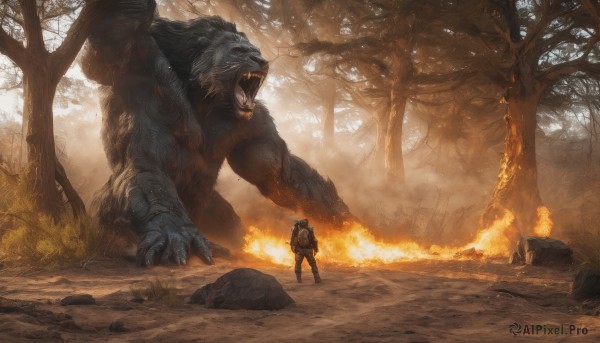A stunning male captured in fiery outdoors