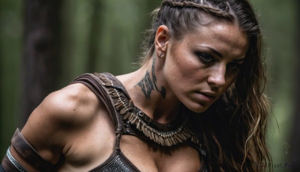 The wonder of a female in a picturesque dynamic scene