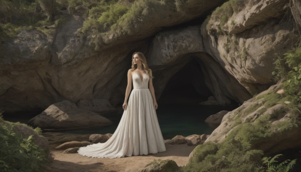 The wonder of a female in a bold outdoors