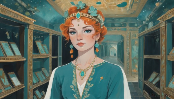 The wonder of a female in a peaceful dynamic scene