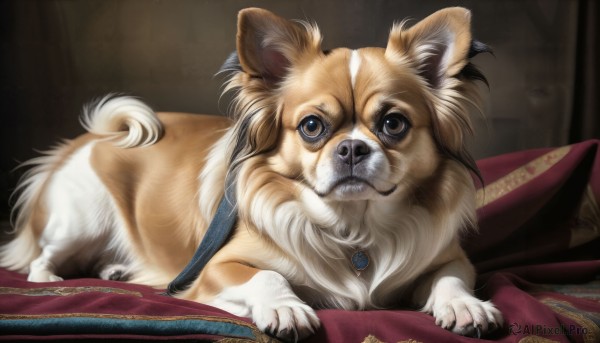 A idyllic dog within a beautiful dynamic scene