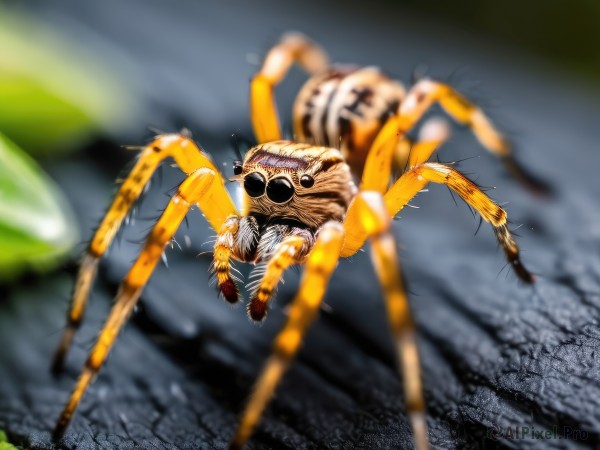 solo,looking at viewer,open mouth,full body,teeth,blurry,no humans,depth of field,blurry background,animal,bug,claws,blurry foreground,motion blur,realistic,antennae,spider,outdoors,artist name,watermark,web address,monster,animal focus,horror (theme)