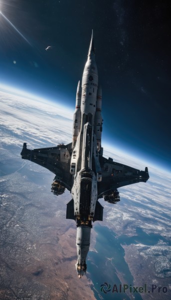 A spacecraft set against the backdrop of a breathtaking cloud