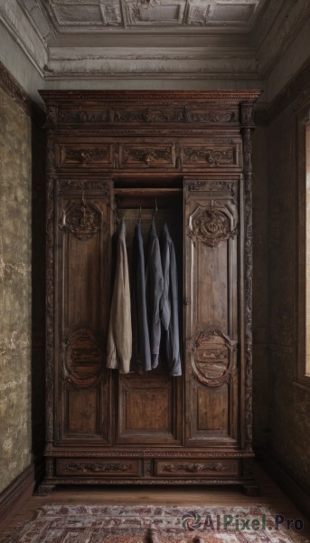 indoors,no humans,window,scenery,wooden floor,door,painting (object),still life,carpet,floor,hallway,rug