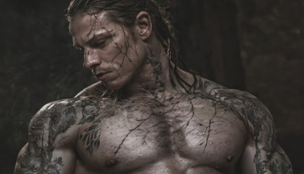 The serene presence of a male in a lush dynamic scene