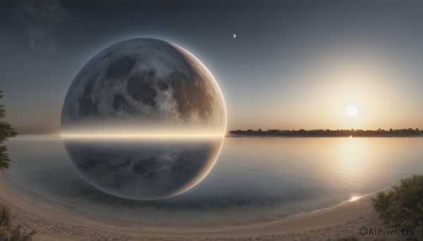 A landscape set against the backdrop of a breathtaking sunset outdoors