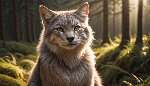 The serene presence of a cat in a lush day