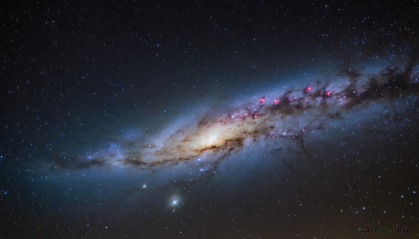 A galaxy portrayed in a refreshing outdoors