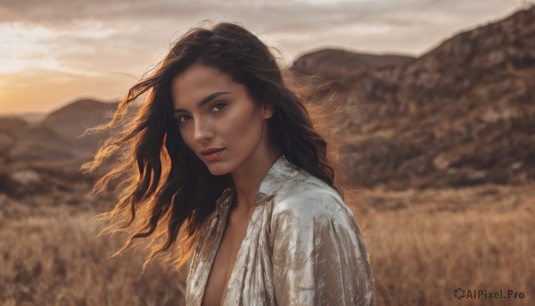 The allure of a female in a inviting outdoors