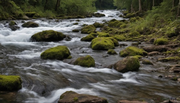 A waterfall captured beautifully in a dynamic day