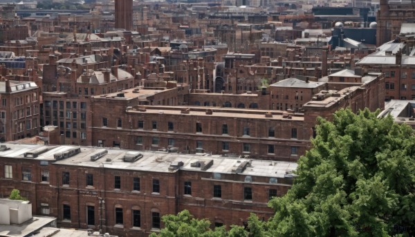 outdoors,tree,no humans,window,building,scenery,stairs,city,road,cityscape,house,rooftop,day,plant,bush,chimney