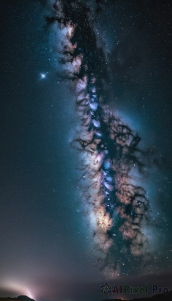 A tranquil view of a galaxy in fiery outdoors