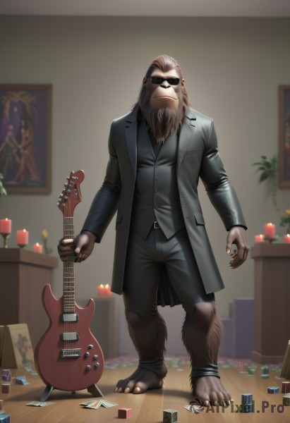 A graceful male captured in wooden floor
