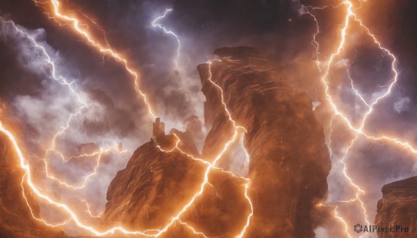A unique view of a lightning in outdoors