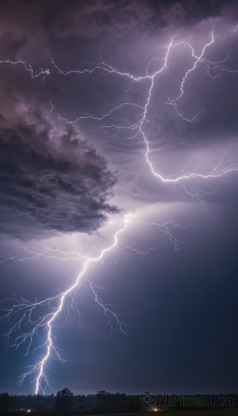 A stunning portrayal of a lightning in a breathtaking fiery outdoors
