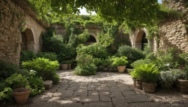 An iconic garden framed by a calm day
