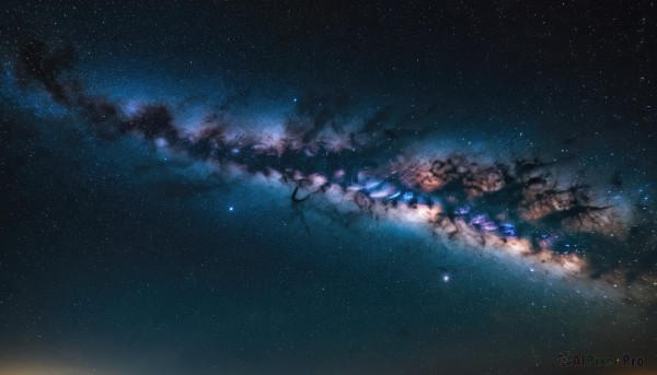 A breathtaking view of a galaxy in outdoors