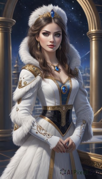 The serene presence of a female in a breathtaking night sky