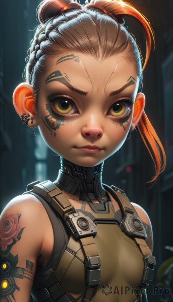 A cyborg portrayed in a vivid dynamic scene