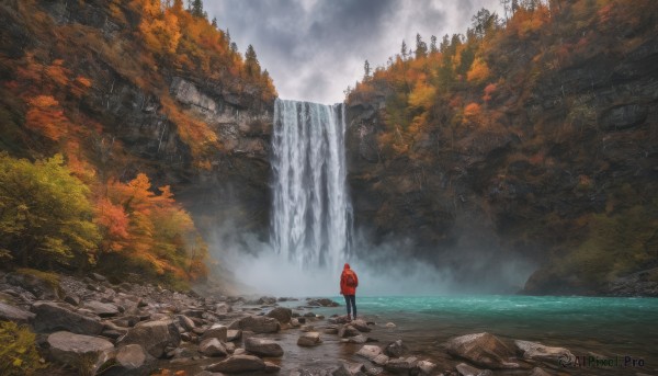 Outdoors brought to life with a serene waterfall