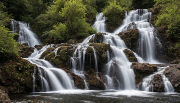 outdoors,day,water,tree,no humans,nature,scenery,forest,rock,river,waterfall,moss,solo,leaf,sunlight,landscape,stream