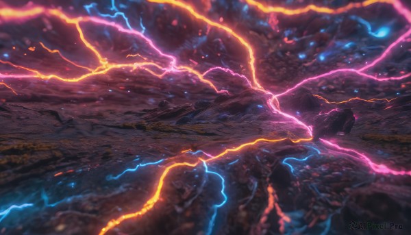 A dynamic view of a lightning in outdoors