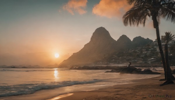 A unique subject showcased in a vivid sunset outdoors