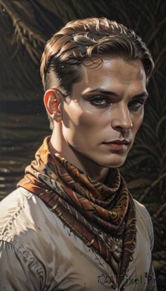 A male surrounded by a captivating dynamic scene