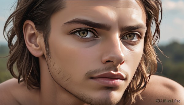 A breathtaking day featuring a male