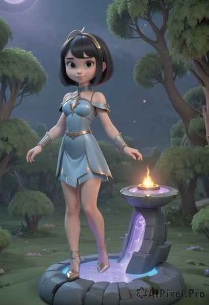A stunning view of a female in fiery outdoors