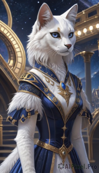 The majestic beauty of a cat set within a calm outdoors