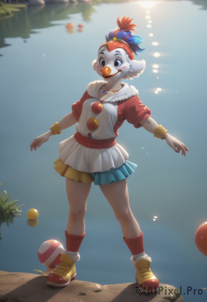The majestic beauty of a clown set within a calm outdoors