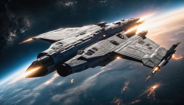 A breathtaking view of a spacecraft in scenery