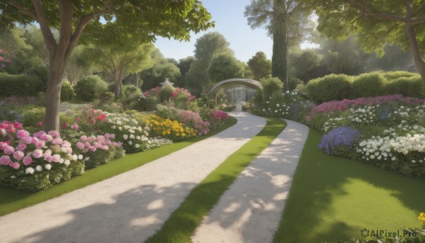 A peaceful image of a garden in day