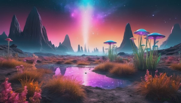 A breathtaking sunset outdoors featuring a landscape