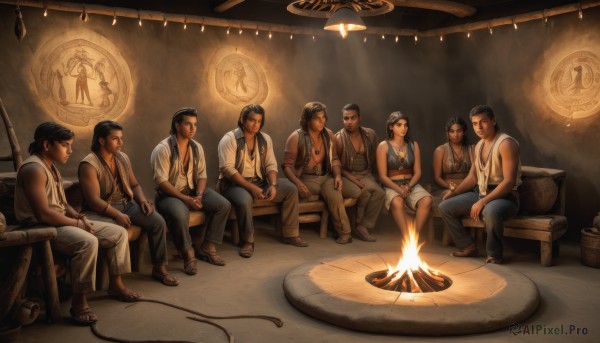 The timeless beauty of a female in a picturesque fiery dynamic scene