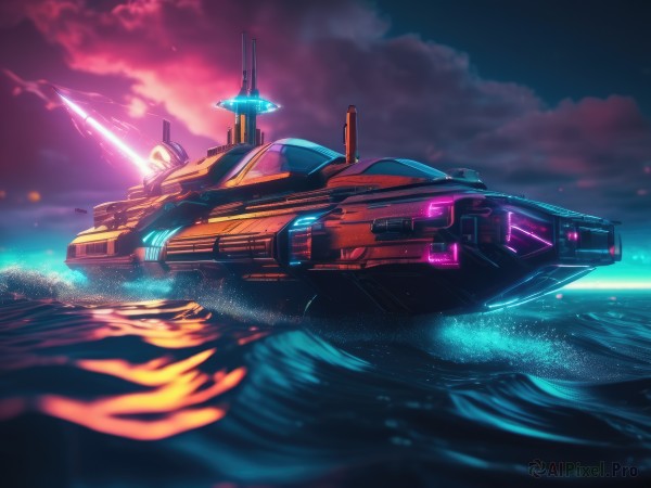 A spacecraft amidst a vivid outdoors