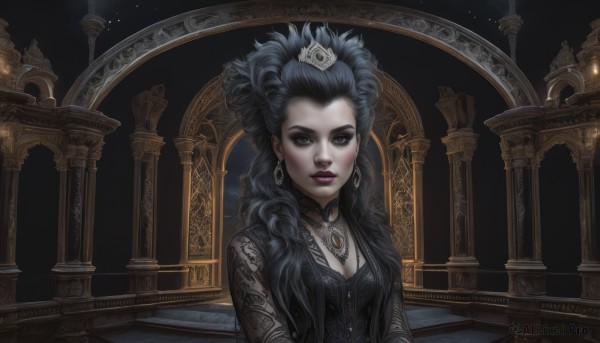 A female in the heart of a peaceful dynamic scene
