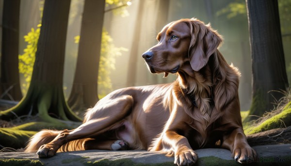 A stunning portrayal of a dog in a breathtaking day