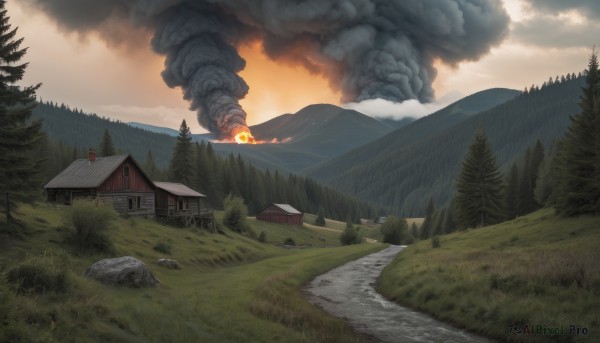 A landscape in a breathtaking fiery day