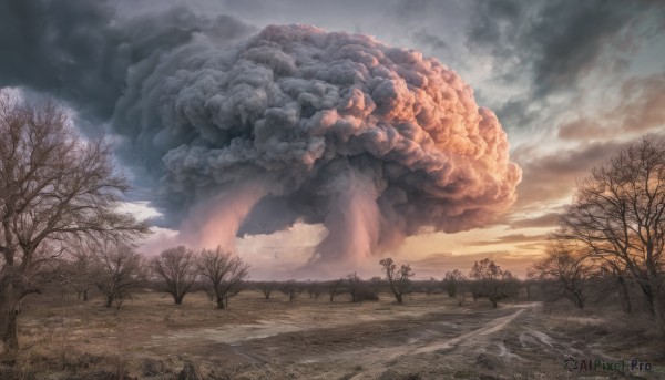 A landscape set against the backdrop of a captivating sunset day