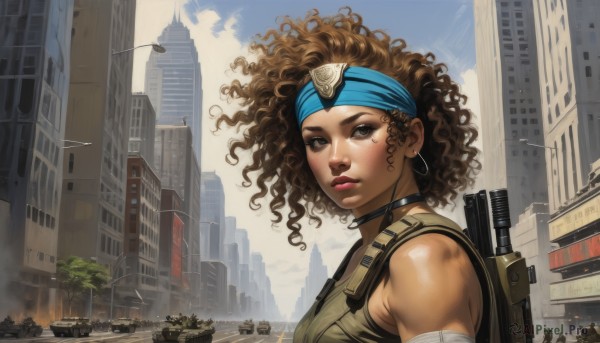 A female set against the backdrop of a serene day