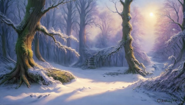 A landscape captured beautifully in a inviting snowy outdoors