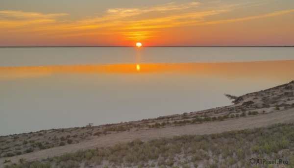 A stunning landscape within a beautiful sunset outdoors