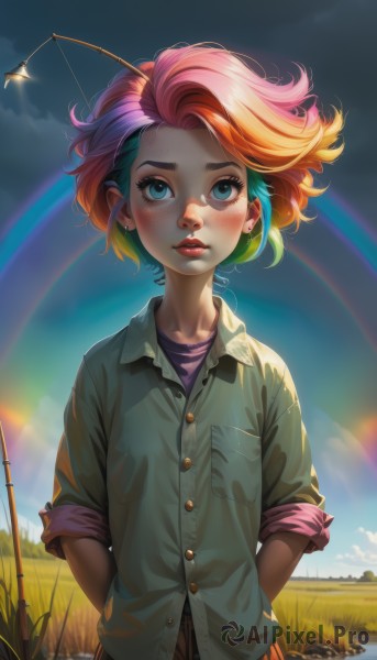 A female surrounded by a lush sunset day
